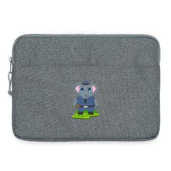 Elefant Polizist Polizeimütze Polizei - Laptoptasche 15" - Grau meliert - Vorne