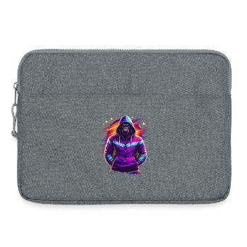 Style rétro des années 80 néon Gorilla - Sacoche pour ordinateur portable 15 pouces - gris chiné - Devant