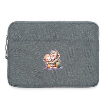 Hugging Monkey Duo - Laptop bag 15" - heather grey - Front
