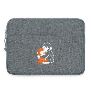 Hugging Monkeys Cozy Embrace - Laptop bag 15" - heather grey - Front