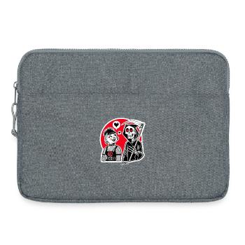 Love meets Grim Reaper – Punk Duo - Laptop bag 15" - heather grey - Front