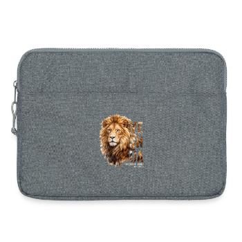 Lion de Juda Yeshua fils de Yahweh Christian - Sacoche pour ordinateur portable 15 pouces - gris chiné - Devant