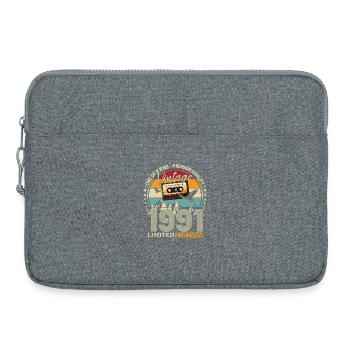 Cadeau du 35e anniversaire Mari Année Mars 1991 - Sacoche pour ordinateur portable 15 pouces - gris chiné - Devant