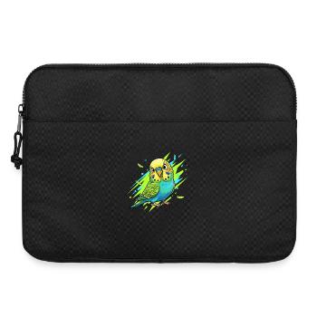 Neon Wellensittich Farbexplosion - Laptoptasche 15" - Schwarz - Vorne