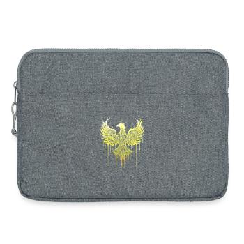 Phönix aus Gold – Edle Adler Silhouette Street Art - Laptoptasche 15" - Grau meliert - Vorne