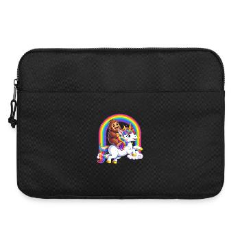 Bigfoot chevauchant licorne amoureuse de licorne Rainbow Sasquatch - Sacoche pour ordinateur portable 15 pouces - noir - Devant