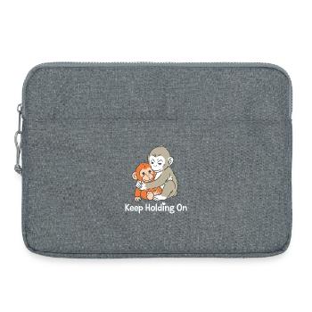 Continue de tenir bon, câlin de singe - Sacoche pour ordinateur portable 15 pouces - gris chiné - Devant