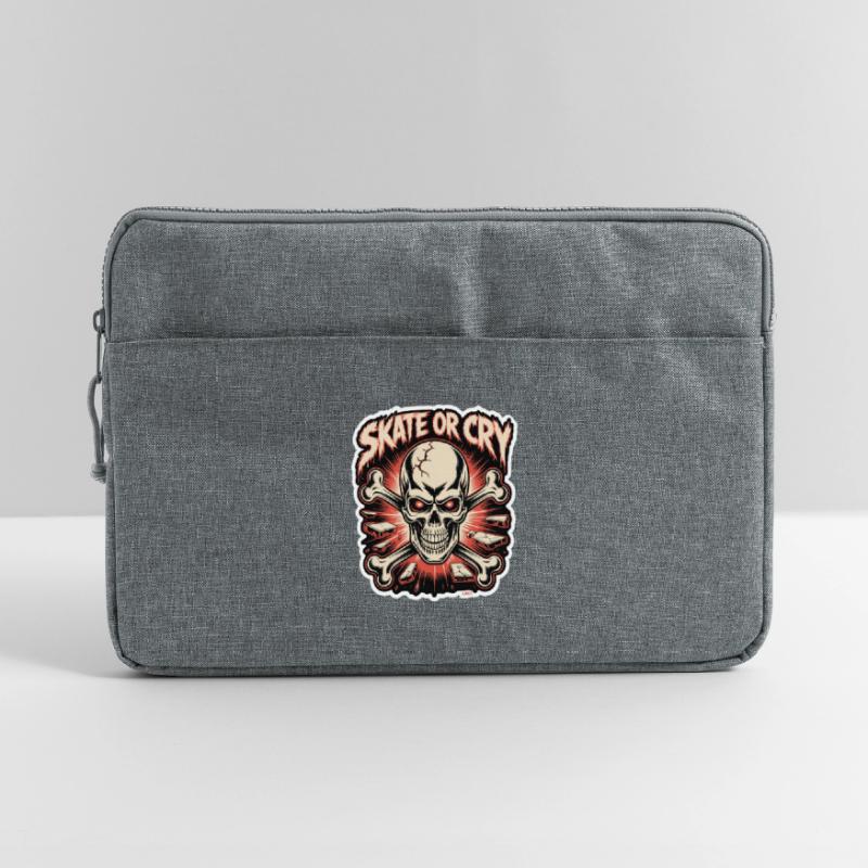 Skate- oder Cry-Skull-Tee-Design Laptoptasche 15"