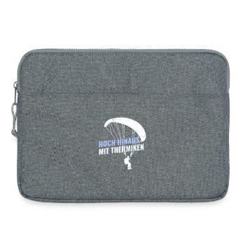Gleitschirm HOCH HINAUS MIT THERMIKEN Lustig - Laptoptasche 15" - Grau meliert - Vorne
