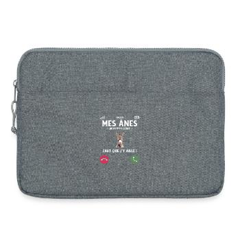 Ich habe keine Zeit, meine Esel nennen mich Humor - Laptoptasche 15" - Grau meliert - Vorne