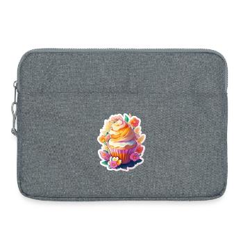 Blumen Cupcake Farbenspiel - Laptoptasche 15" - Grau meliert - Vorne