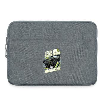 Je gagne ma vie grâce aux boissons énergisantes et au sim racing - Sacoche pour ordinateur portable 15 pouces - gris chiné - Devant
