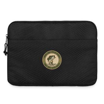 Retro Fischen Fischbadge Coole Jungs Gehen Angeln - Laptoptasche 15" - Schwarz - Vorne