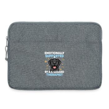 Hund Vierbeiner Therapeut Emotionale Unterstützung - Laptoptasche 15" - Grau meliert - Vorne