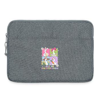 Eierfreudige Gans im Vier Panel - Laptoptasche 15" - Grau meliert - Vorne
