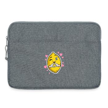 Emblème clin d’œil en cœur de citron - Sacoche pour ordinateur portable 15 pouces - gris chiné - Devant