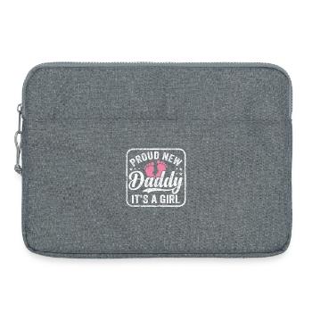 Futur papa et père biologique, fille biologique - Sacoche pour ordinateur portable 15 pouces - gris chiné - Devant