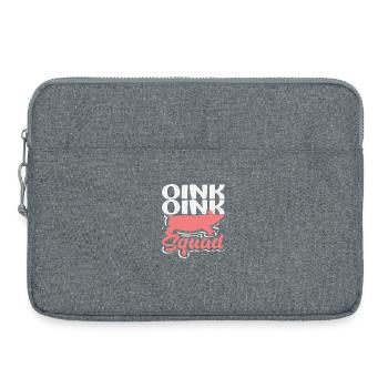 Oink Oink Squad Schwein Silhouette Team Crew - Laptoptasche 15" - Grau meliert - Vorne