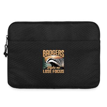 Funny Animal Badger - Laptop bag 15" - black - Front