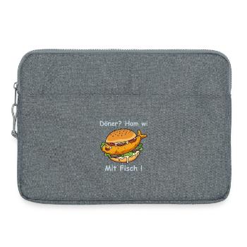 Cartoon Fischbrötchen Küsten Humor - Laptoptasche 15" - Grau meliert - Vorne