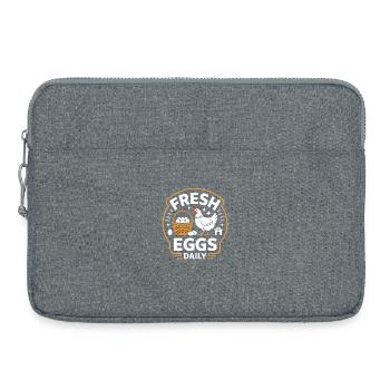 Fresh Eggs Daily Hühnerhalter Huhn - Laptoptasche 15" - Grau meliert - Vorne