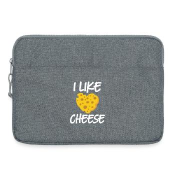 J’adore le fromage, j’aime le fromage, fromage, chef cuisinier, f - Sacoche pour ordinateur portable 15 pouces - gris chiné - Devant