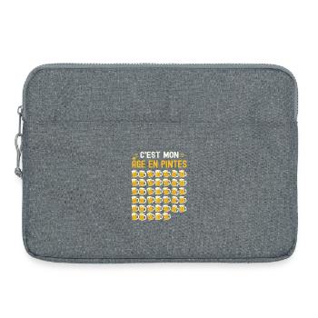 Mon Âge En Pintes 40 ans Humour Anniversaire Bière - Sacoche pour ordinateur portable 15 pouces - gris chiné - Devant