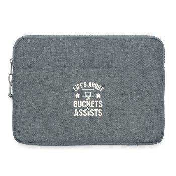 Basketball Life's About Buckets And Assists Baller - Laptoptasche 15" - Grau meliert - Vorne