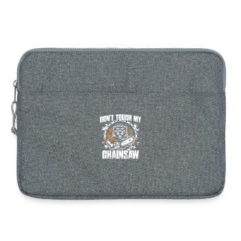 Ne touche pas à ma scie à chaîne qui fabrique des bûcherons - Sacoche pour ordinateur portable 15 pouces - gris chiné - Devant