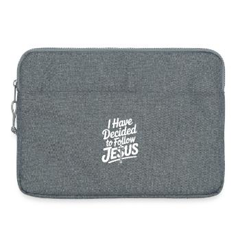 J’ai décidé de suivre Jésus - Sacoche pour ordinateur portable 15 pouces - gris chiné - Devant