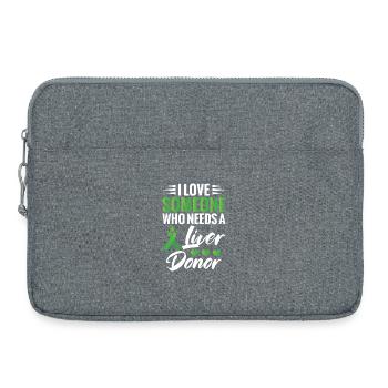 Leberspende unterstützt Organspender Leber - Laptoptasche 15" - Grau meliert - Vorne