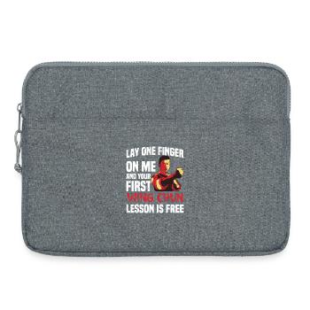Wing Chun Kung Fu Trainingsstunde Lehrer Wing - Laptoptasche 15" - Grau meliert - Vorne