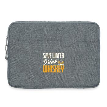 Save Water Drink Whiskey Funny Quote Design - Laptop bag 15" - heather grey - Front