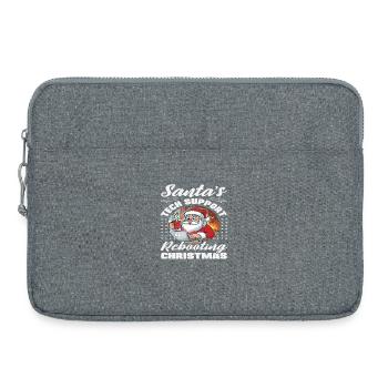 Support technique du Père Noël pour l’informatique de Noël - Sacoche pour ordinateur portable 15 pouces - gris chiné - Devant