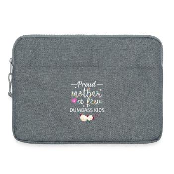 Fière maman de Stupide Kids Shirt à fleurs - Sacoche pour ordinateur portable 15 pouces - gris chiné - Devant