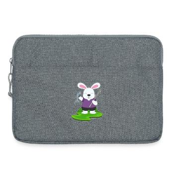 Hase Angler Fisch Angeln - Laptoptasche 15" - Grau meliert - Vorne