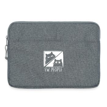 Beurk, les gens, amoureux des chats, humour félin, antisocial. - Sacoche pour ordinateur portable 15 pouces - gris chiné - Devant