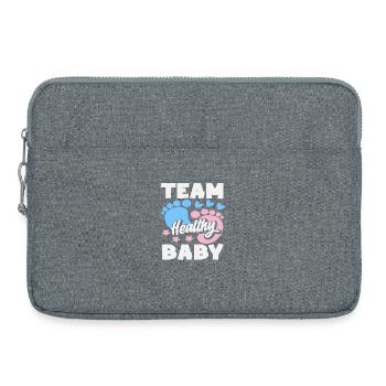 Team Gesundes Baby Gender Reveal Party - Laptoptasche 15" - Grau meliert - Vorne