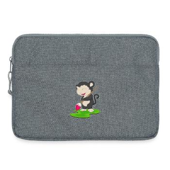 Peintre de singes au pinceau - Sacoche pour ordinateur portable 15 pouces - gris chiné - Devant