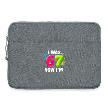 Idée cadeau humoristique de mème pour les enfants de 67 ans - Sacoche pour ordinateur portable 15 pouces - gris chiné - Devant