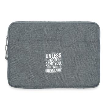 Unless God Sent You, I'm Unavailable - Laptop bag 15" - heather grey - Front