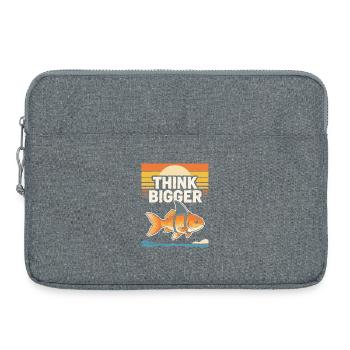 Think Bigger Funny Shark Fin Goldfish Retro - Laptop bag 15" - heather grey - Front