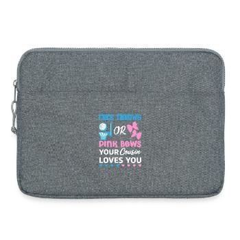 Cousin Love: Free Throws and Pink Bows - Laptop bag 15" - heather grey - Front