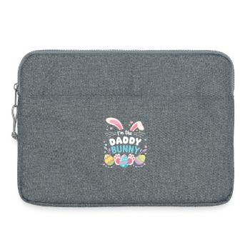 Je suis le Papa Lapin Mignon, Assortie Famille de Pâques - Sacoche pour ordinateur portable 15 pouces - gris chiné - Devant