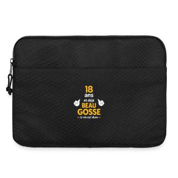 18 Ans Beau Gosse Humour Homme Ado Anniversaire - Sacoche pour ordinateur portable 15 pouces - noir - Devant