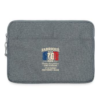 Fabriqué Il y a 70 Ans Vintage Humour Anniversaire - Sacoche pour ordinateur portable 15 pouces - gris chiné - Devant