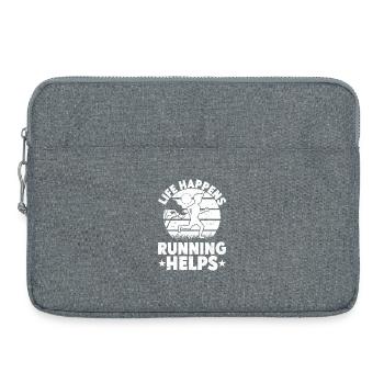 La vie de coureur de marathon arrive La course aide - Sacoche pour ordinateur portable 15 pouces - gris chiné - Devant