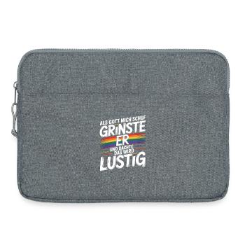 Als Gott mich schuf grinste er – Pride Humor - Laptoptasche 15" - Grau meliert - Vorne