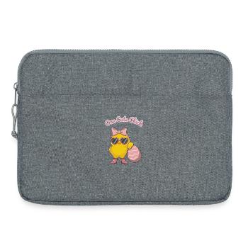 Süßes Küken mit Herzbrille - Laptoptasche 15" - Grau meliert - Vorne