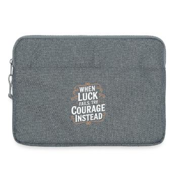 Mut über Glück Zitat-Typografie-Tee - Laptoptasche 15" - Grau meliert - Vorne